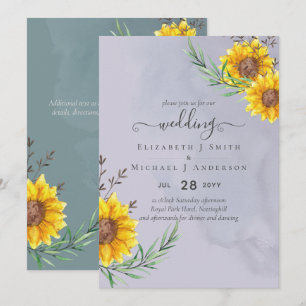 Lavender Sage Sunflowers Rustic Boho Wedding