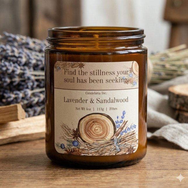 Lavender Sandalwood Quote Candle Label (Creator Uploaded)
