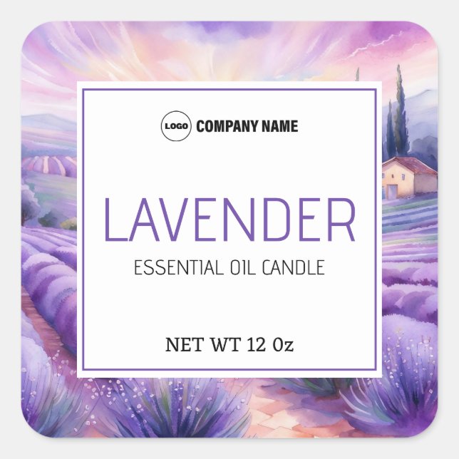 Lavender Scent Candle Label Sticker (Front)