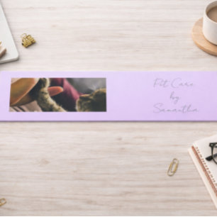 Lavender Script Business Card QR Code Service Menu