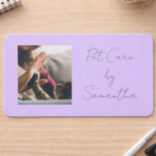 Lavender Script Business Card QR Code Service Menu