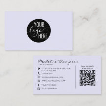 Lavender Script Professional Company Logo QR Code