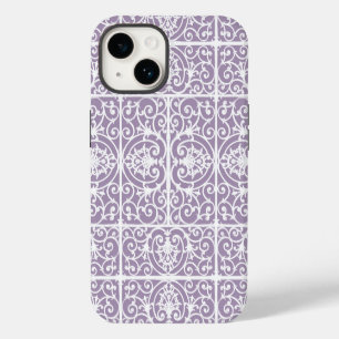 Lavender scrollwork pattern iPhone 14 case