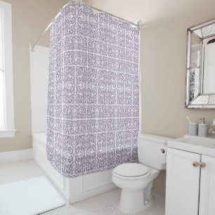 Lavender scrollwork pattern shower curtain