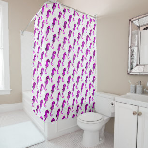 Lavender Sea Horses Shower Curtain