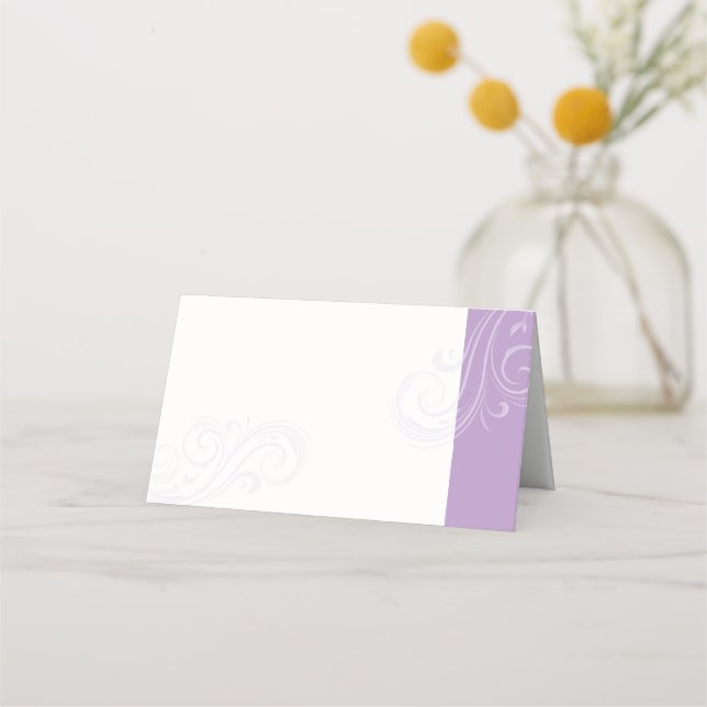 Lavender Seating Card, Caroline Wedding Collection Place Card (Front)