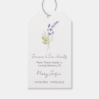 Lavender Seed Packet Funeral Gift Tags