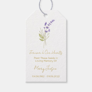 Lavender Seed Packet Funeral Gift Tags