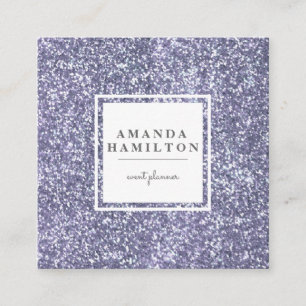 Lavender Sequins   femine  professional Square Business Card