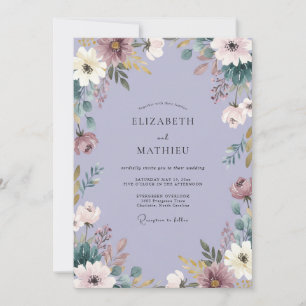Lavender Serene Botanical Wedding Invitation