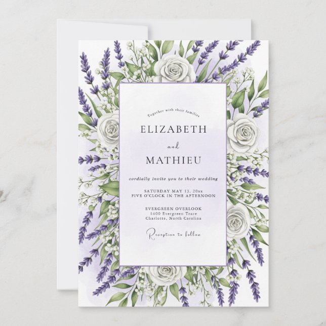 Lavender Serene Countryside Wedding Invitation (Front)