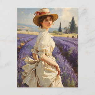 Lavender Serenity: Vintage Provence Postcard