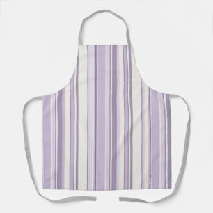 Lavender Shades Soft Ivory Stripes Apron