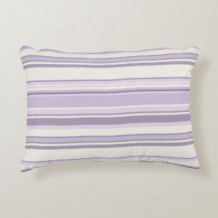 Lavender Shades Soft Ivory Stripes Decorative Cushion