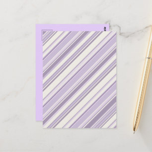  Lavender Shades Soft Ivory Stripes Postcard