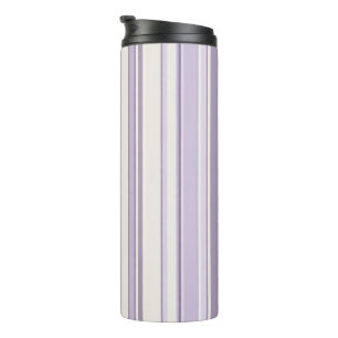 Lavender Shades Soft Ivory Stripes Thermal Tumbler