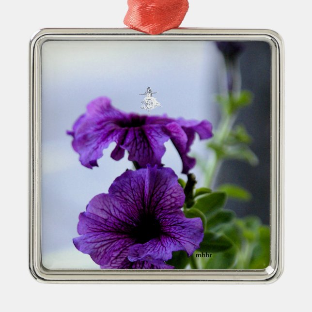 Lavender Shadow Fairy Metal Ornament (Front)
