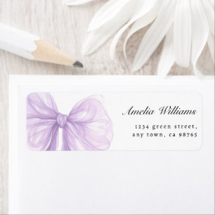 Lavender Sheer Bow Elegant Address Return Address Label