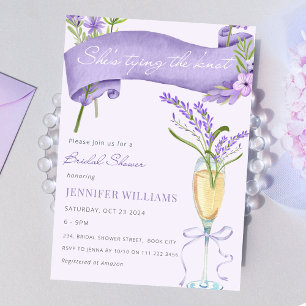 Lavender She's Tying the Knot Bridal Shower Invitation