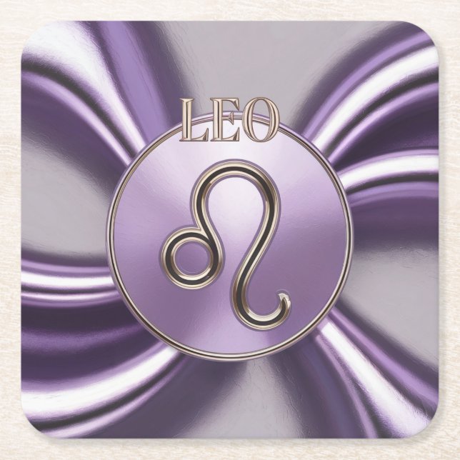 Lavender Silver Leo Coaster Set (Front)