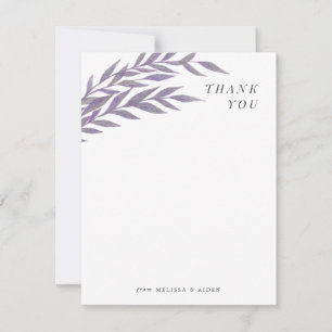 Lavender Simple Branch Thank You Note Card