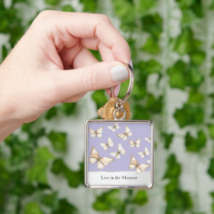 Lavender Skies & Butterflies Key Ring