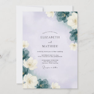 Lavender Slate Blossom Wedding Invitation