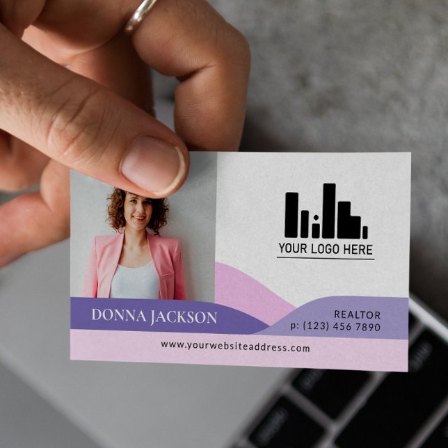 Lavender Slopes Realtor Photo & Logo Business Card (Creator Uploaded)