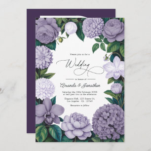 Lavender Smoke, Lilac Ash & Moonstone Wedding Invitation