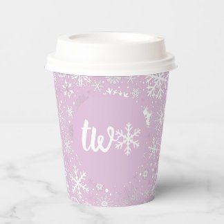 Lavender Snowflake TWO Paper Cup