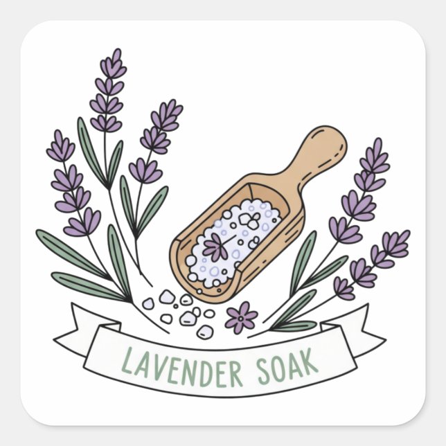 Lavender Soak Bath Salt Label | Spa (Front)