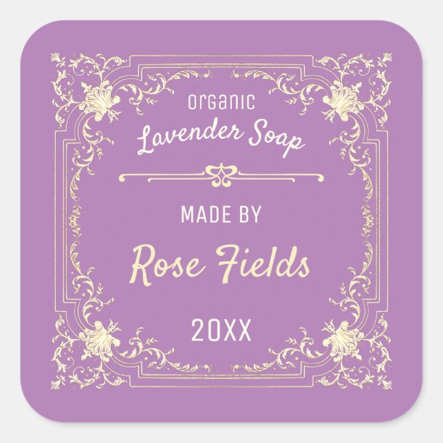 Lavender Soap Square Sticker (Front)
