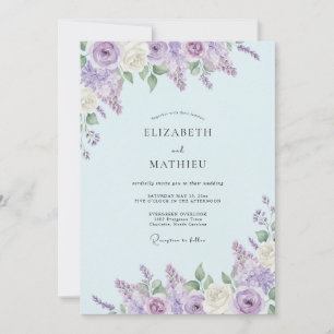 Lavender Soft Spring Floral Wedding Invitation