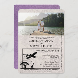 Lavender South Africa Passport Wedding Invitation