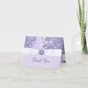 Lavender Sparkle Wonderland Wedding Thank You Card