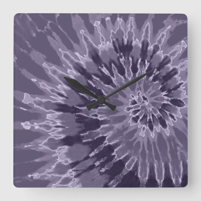 Lavender Spiral Tie Dye Clock (Front)