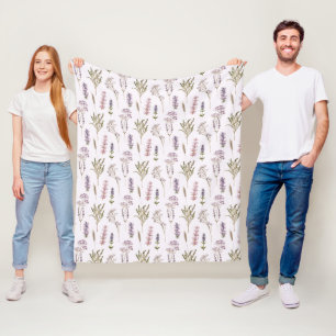 Lavender Sprigs Fleece Blanket