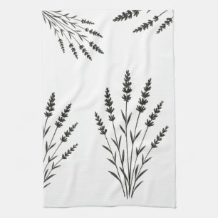 Lavender Sprigs – Minimalist Botanical Design on Tea Towel