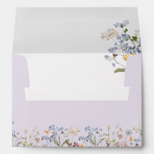 Lavender Spring Wildflower Meadow Garden Wedding  Envelope