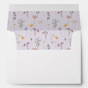 Lavender Spring Wildflower Meadow Garden Wedding  Envelope