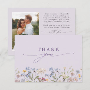 Lavender Spring Wildflower Meadow Garden Wedding Thank You Card