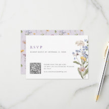 Lavender Spring Wildflower Meadow Wedding QR Code