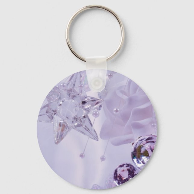 "Lavender Star and Crystals" collection Key Ring (Front)