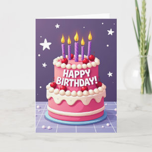 Lavender Star Birthday Card