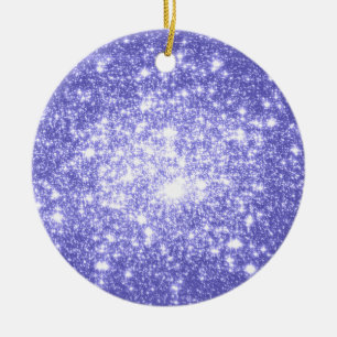 Lavender Stars Ceramic Ornament
