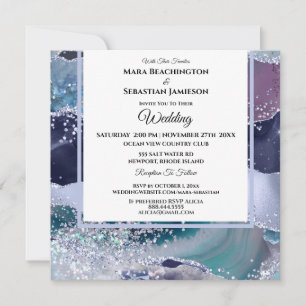 *~* Lavender Stars RSVP Website AGATE AR13 Wedding Invitation