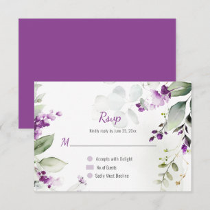 Lavender Stems and Greenery Wedding Invitation