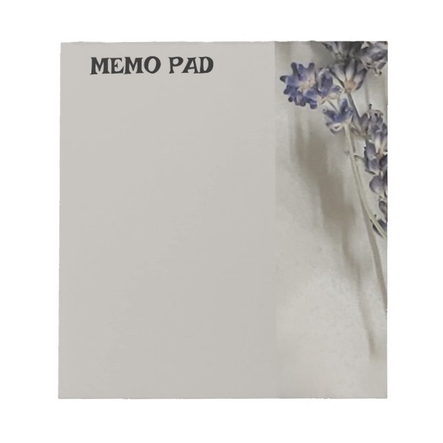 Lavender Stems With Grey Highlights Notepad (Front)