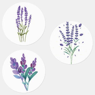 lavender stickers watercolor flowers herbs bouquet
