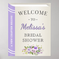 Lavender Storybook Cover Bridal Shower Welcome